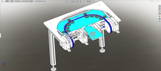 線體圓帶轉(zhuǎn)彎機(jī)構(gòu)設(shè)計模型詳解